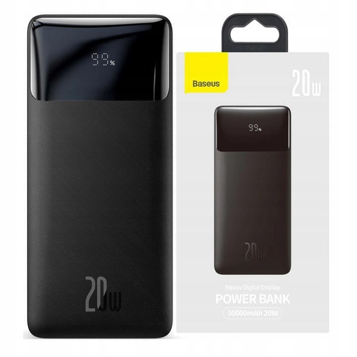 УМБ Повербанк Baseus 20 W 30000mAh Bipow Digital Display Power Bank 2USB/1Type-C PD/QC 3 A Black (PPDML-N01) - фото 5 УМБ Повербанк Baseus 20 W 30000mAh Bipow Digital Display Power Bank 2USB/1Type-C PD/QC 3 A Black (PPDML-N01) - фото 5