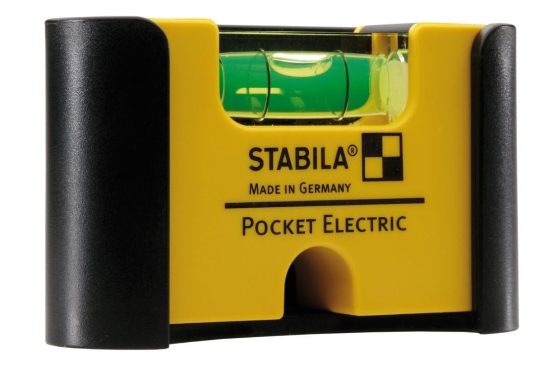 Пластиковый уровень Stabila Pocket Electric с креплением к ремню