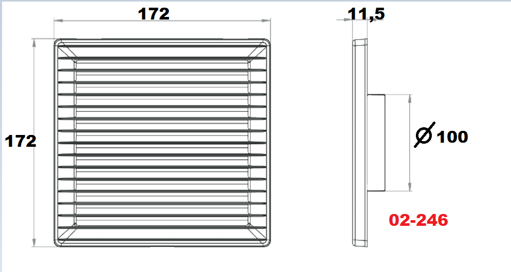 Решетка вентиляционная AirRoxy AKUSzS пластиковая 170x170 мм d 100 мм White (02-246) - фото 5