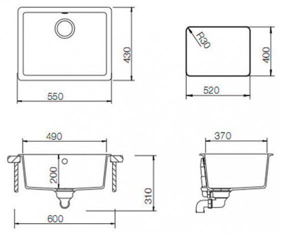 Кухонная мойка Teka Radea 490/370 TG Серый металлик (40143659) - фото 2 Кухонная мойка Teka Radea 490/370 TG Серый металлик (40143659) - фото 2
