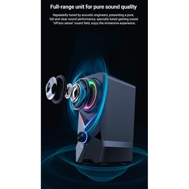 Колонки компьютерные акустика для ПК Onikuma L2 с RGB подсветкой 10 W BT/AUX/USB Black - фото 8