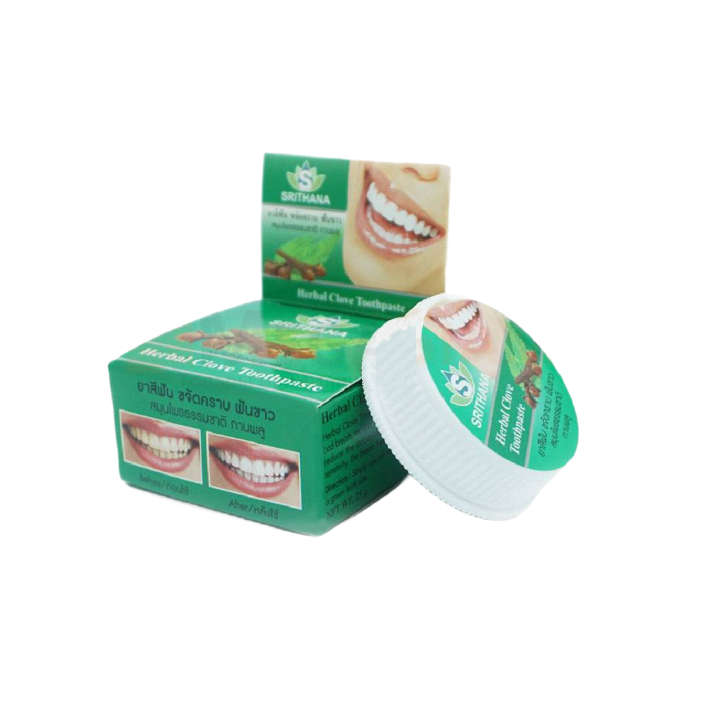Зубная отбеливающая паста Srithana с травами и маслом гвоздики 25 г (8859167805452)