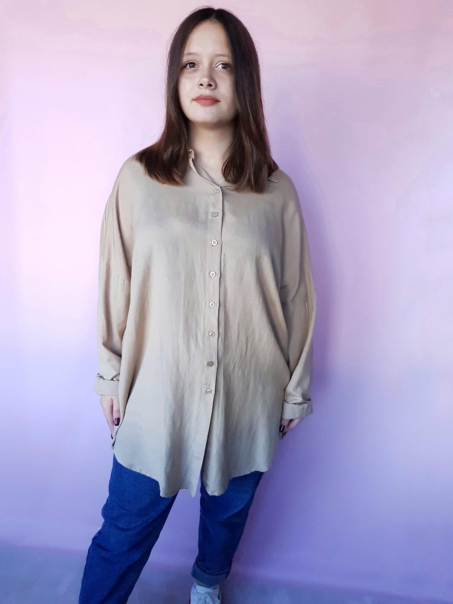 Рубашка женская Boohoo 2 XL Бежевый (10387)