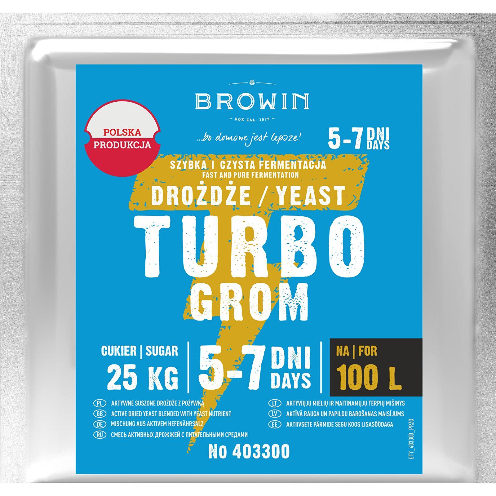 Дрожжи спиртовые Browin Turbo 100 л 340 г (403300)