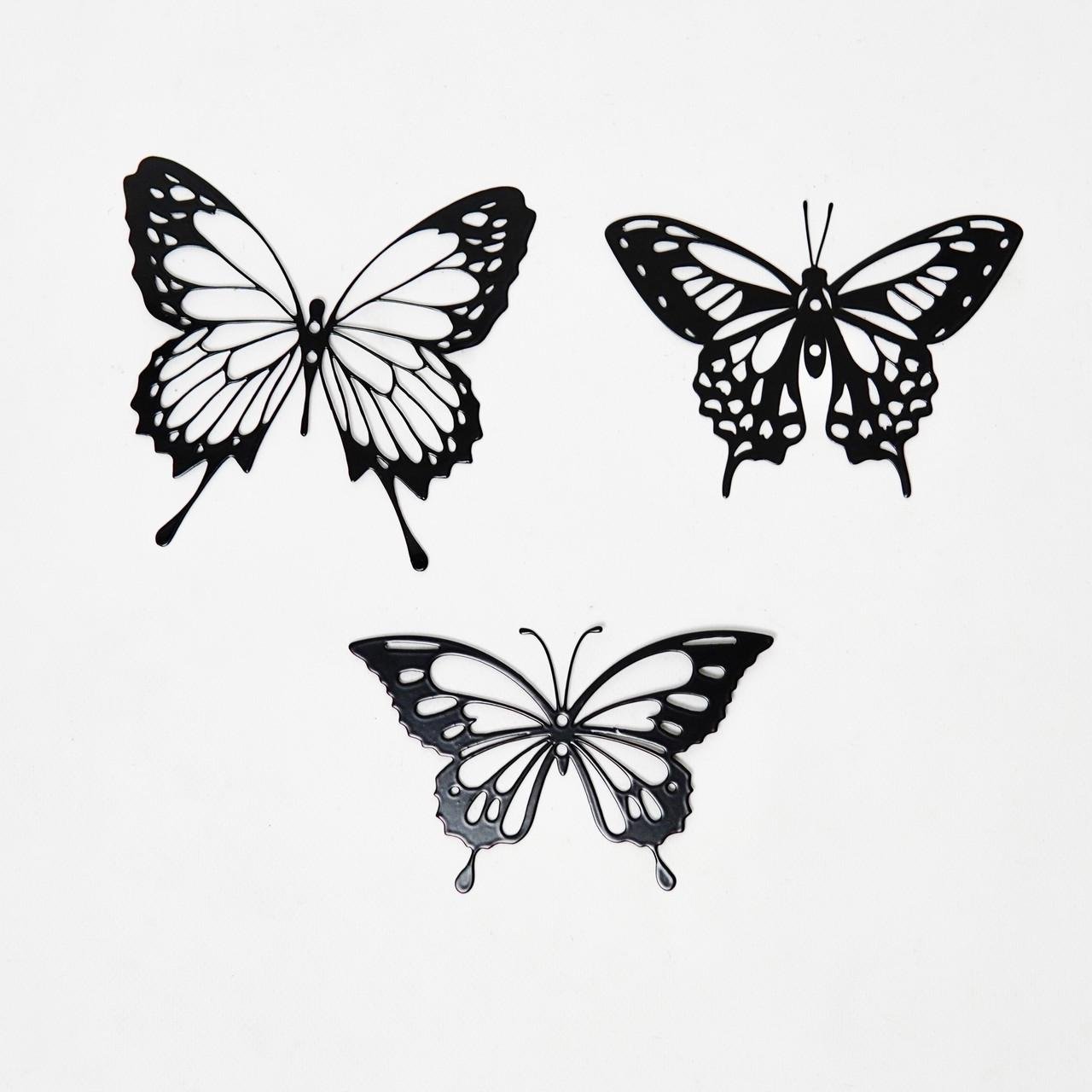 Декор для беседки/сада/двора набор бабочек из металла 1 (DCR077)