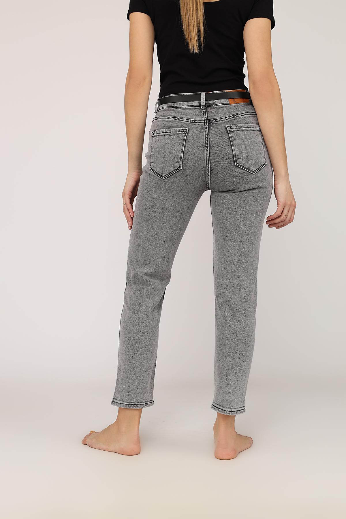 Джинсы женские Mom ЦБ-00270124 р. 48 Серый (SKT001045562) - фото 4