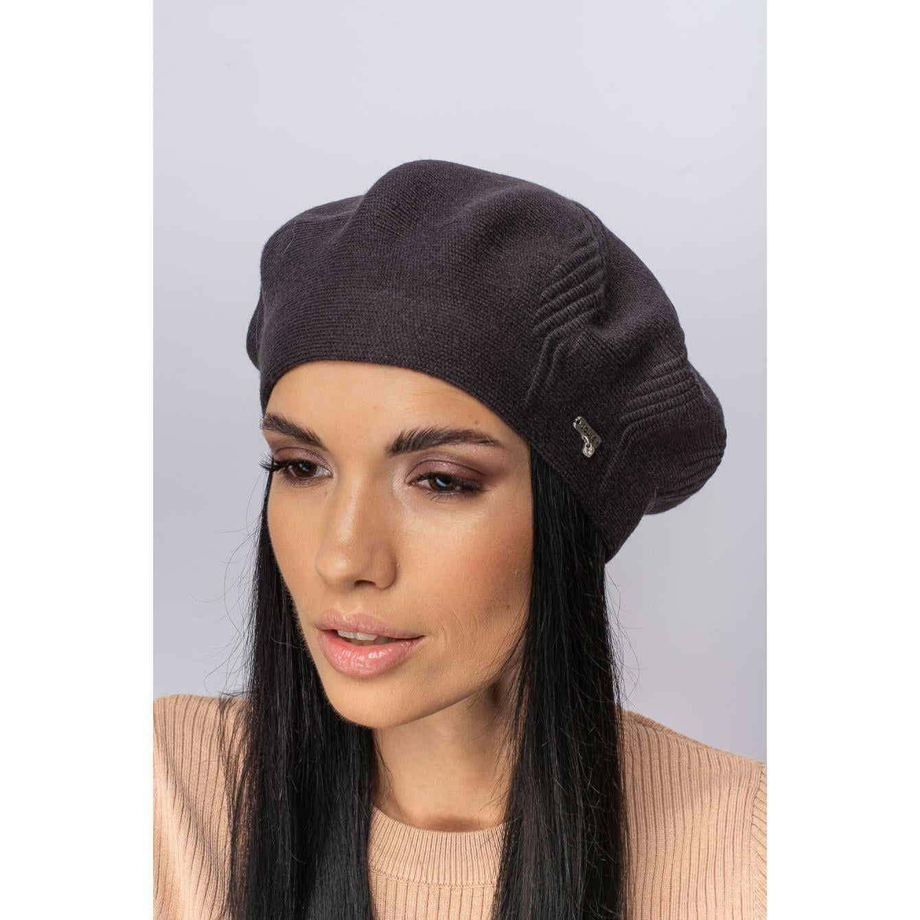 Берет женский шерстяной Leks Магма one size Антрацитовый