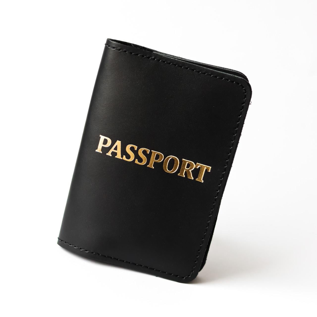 Обкладинка для паспорта Passport Чорний/Золотий (2137021227)
