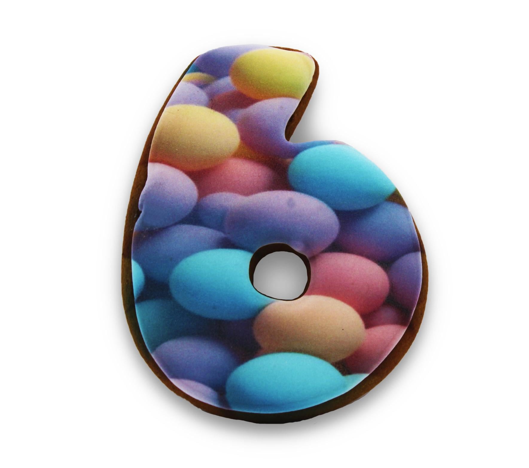 Пряник цифра Крафт печиво 6 топер на торт 10 см 40 г