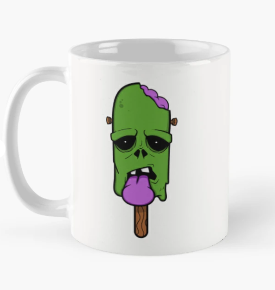 Чашка керамическая с принтом Хэллоуин Печальное мороженое 330 мл Белый (ПН236Ч)