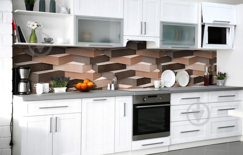 Скинали на кухню Zatarga «Испанская кладка» 600х3000 мм виниловая 3Д наклейка кухонный фартук самоклеящаяся