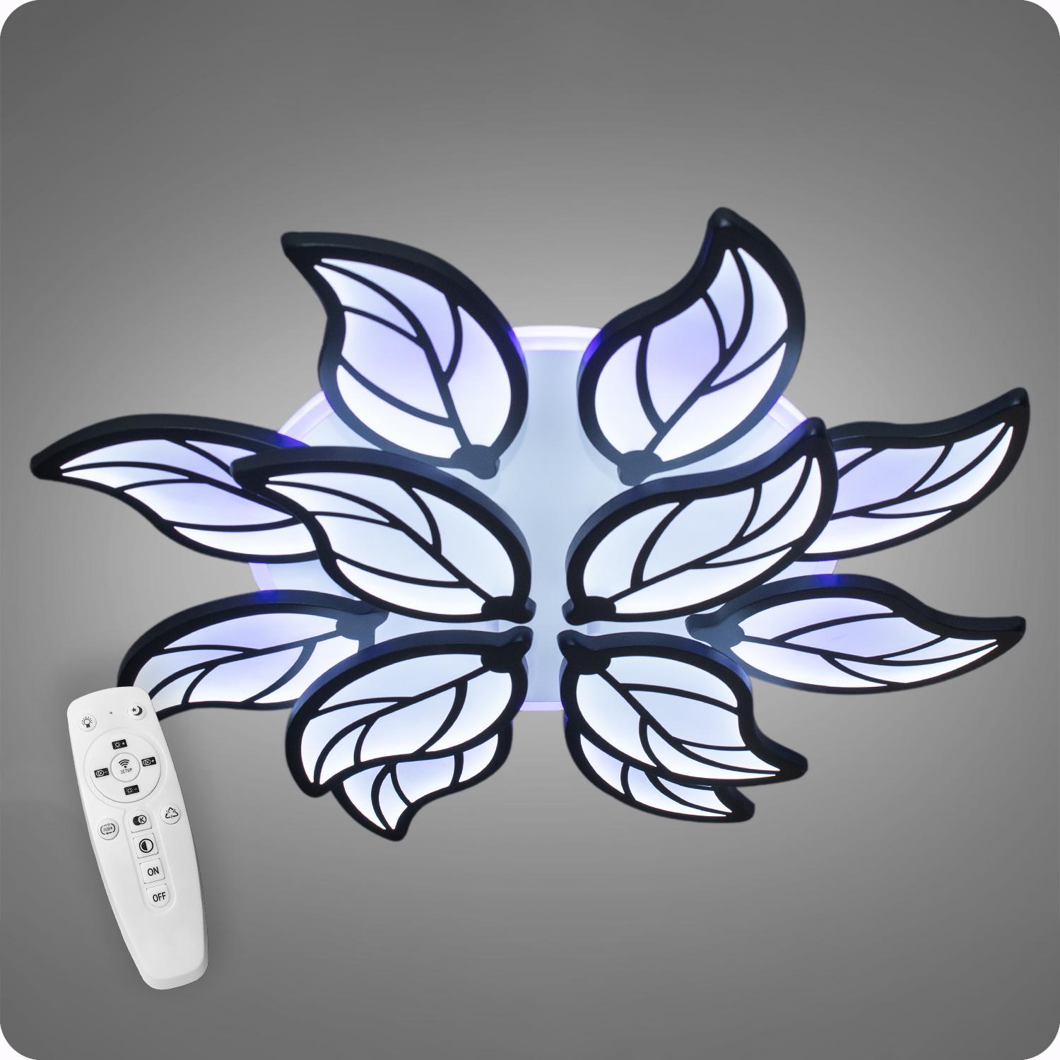 Люстра світлодіодна 517 Dlight 3color з пультом 180 Вт Чорний (01930) - фото 3