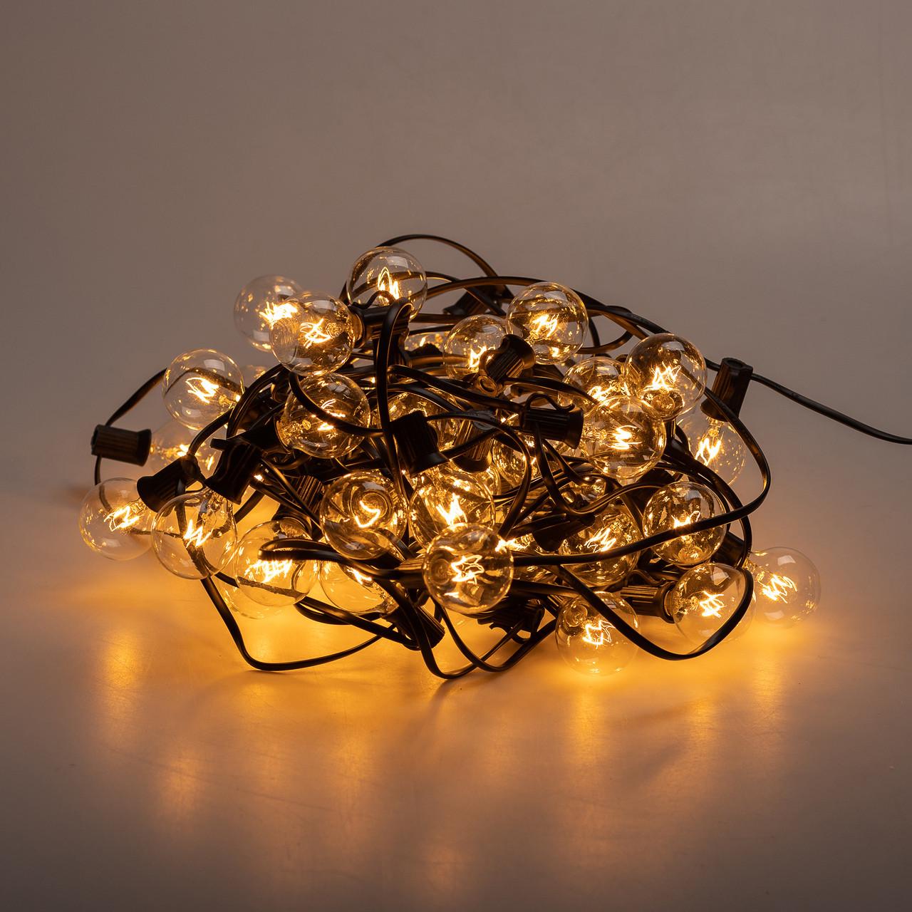 Гирлянда уличная Ретро 50 лампочек 15 м Желтый