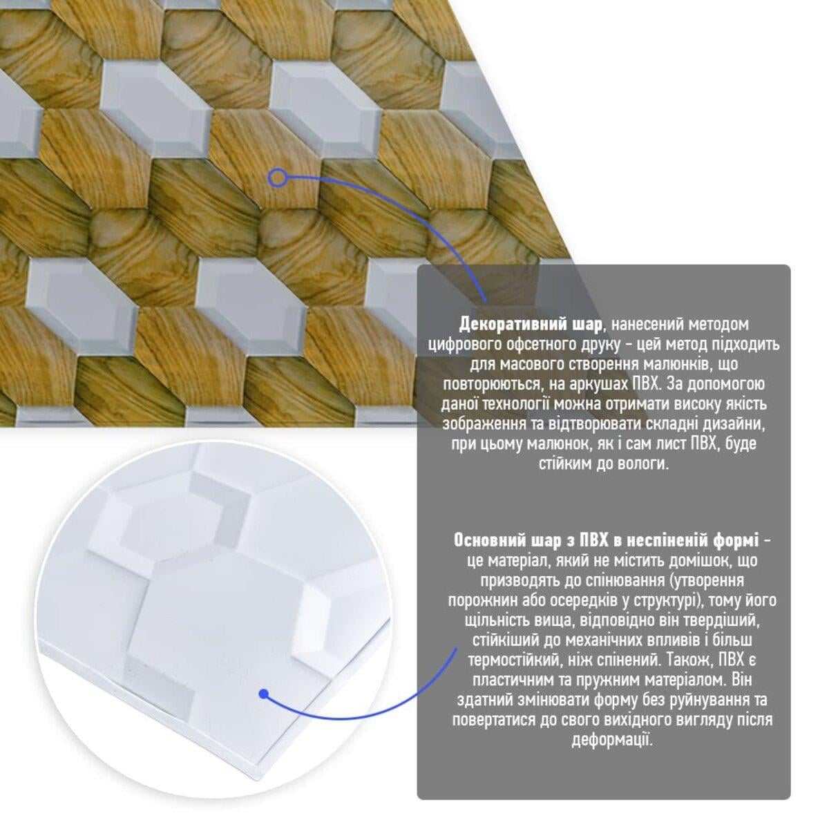 3D-панель декоративная ПВХ 960х480х4 мм (SW-00001790) - фото 2