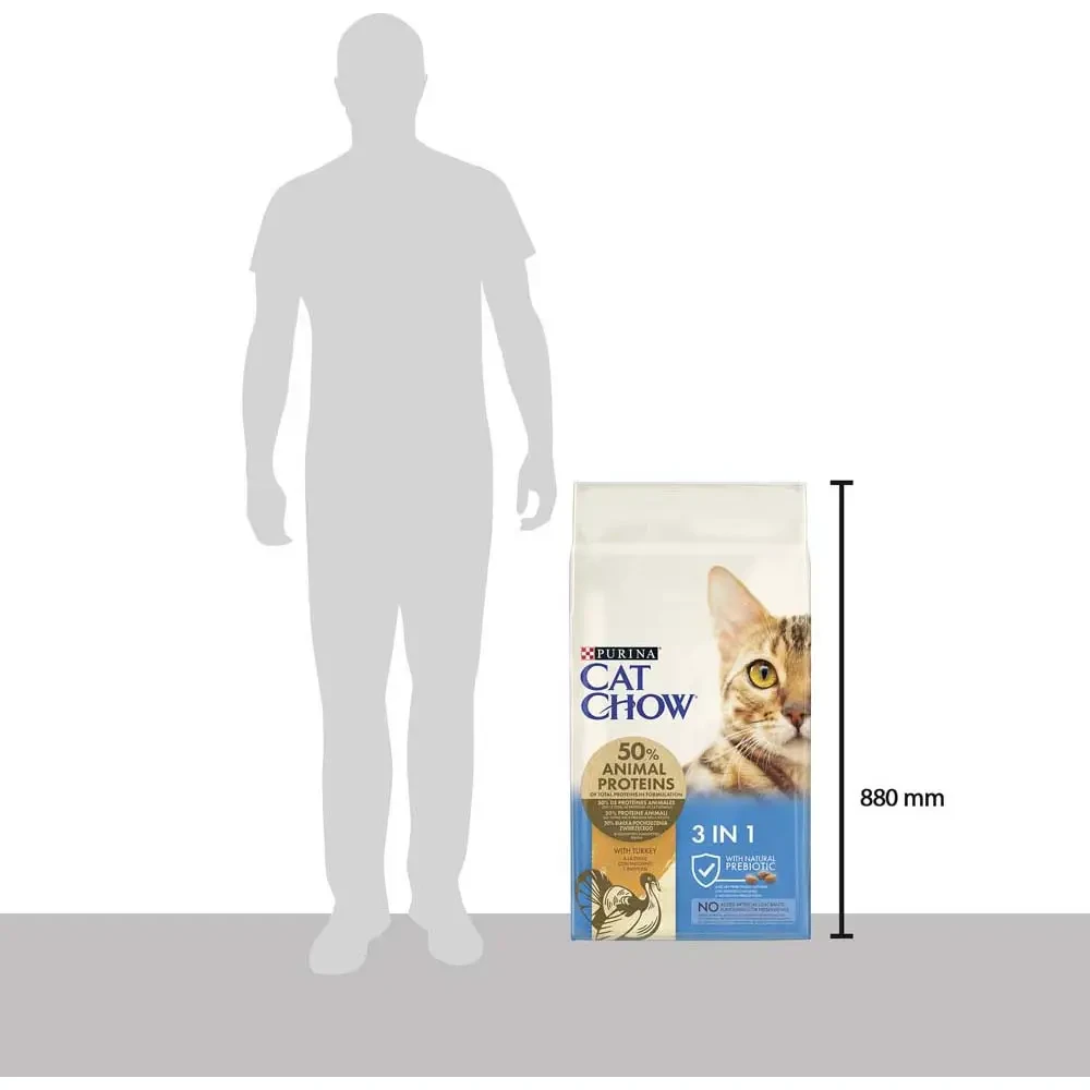 Сухий корм Cat Chow Feline 3 in 1 для дорослих котів з потрійною дією курка 15 кг (7613034153746) - фото 3 Сухий корм Cat Chow Feline 3 in 1 для дорослих котів з потрійною дією курка 15 кг (7613034153746) - фото 3