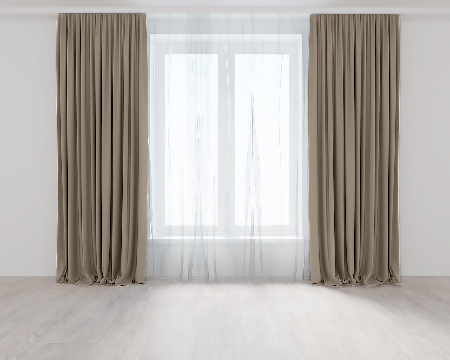Комплект штор Lux Portiery микровелюр 250x270 см 2 шт. Коричнево-бежевый (AV89769)