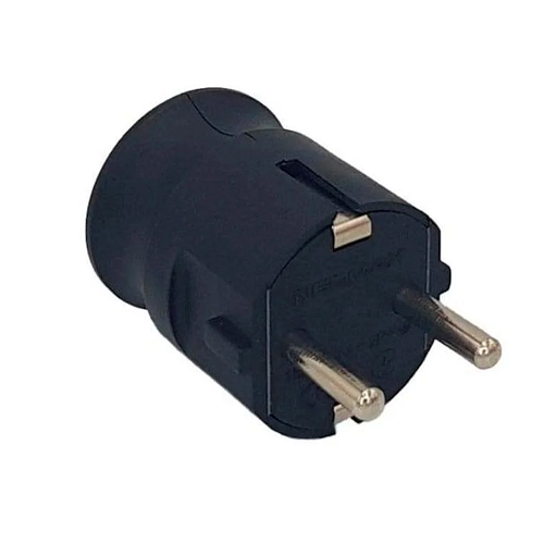 Електровилка пряма з заземленням штепсельна Neomax NX1101 Чорний