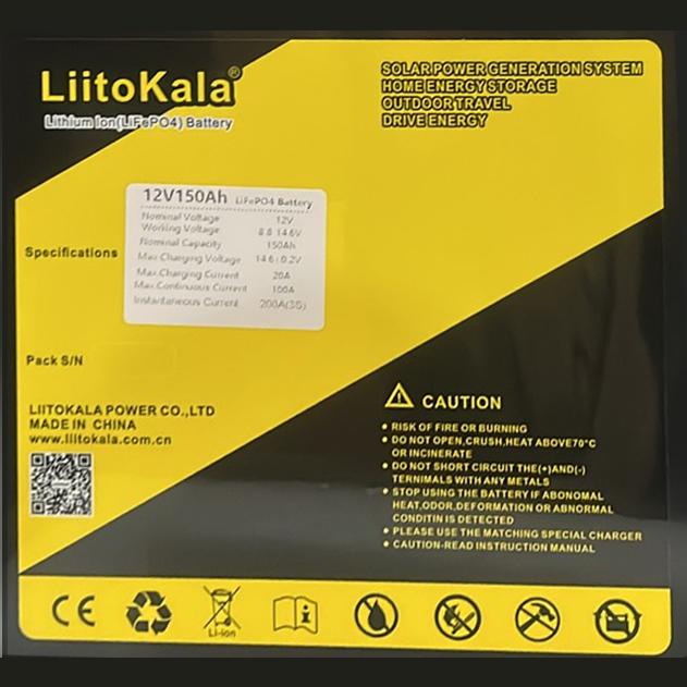 Акумулятор LiitoKala LiFePO4 12V 150 Ah Black (10857) - фото 3