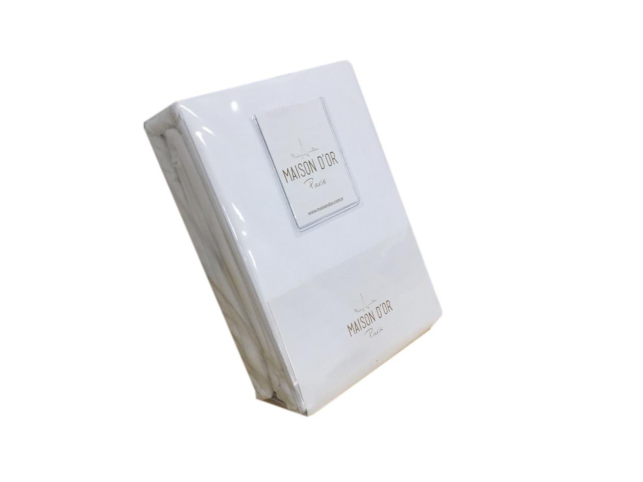 Простынь на резинке Maison D'or 240x260 см с наволочками Сатин White (CN13437)