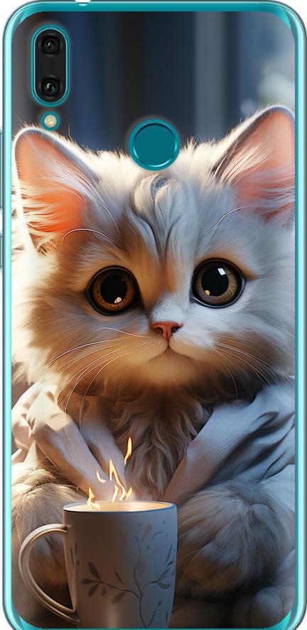 Чехол на Huawei Y9 2019 White cat (5646u-1602-42517)