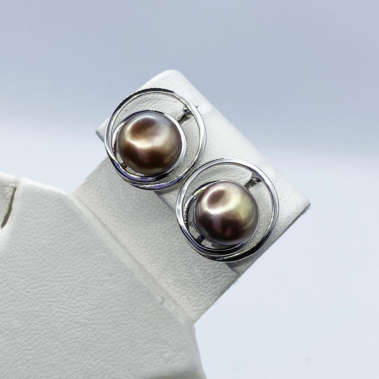 Серьги серебряные с жемчугом 5,45 г (2335905701)