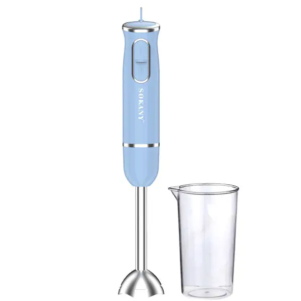 Блендер погружной ручной Sokany SK-1726 с мерным стаканом Голубой