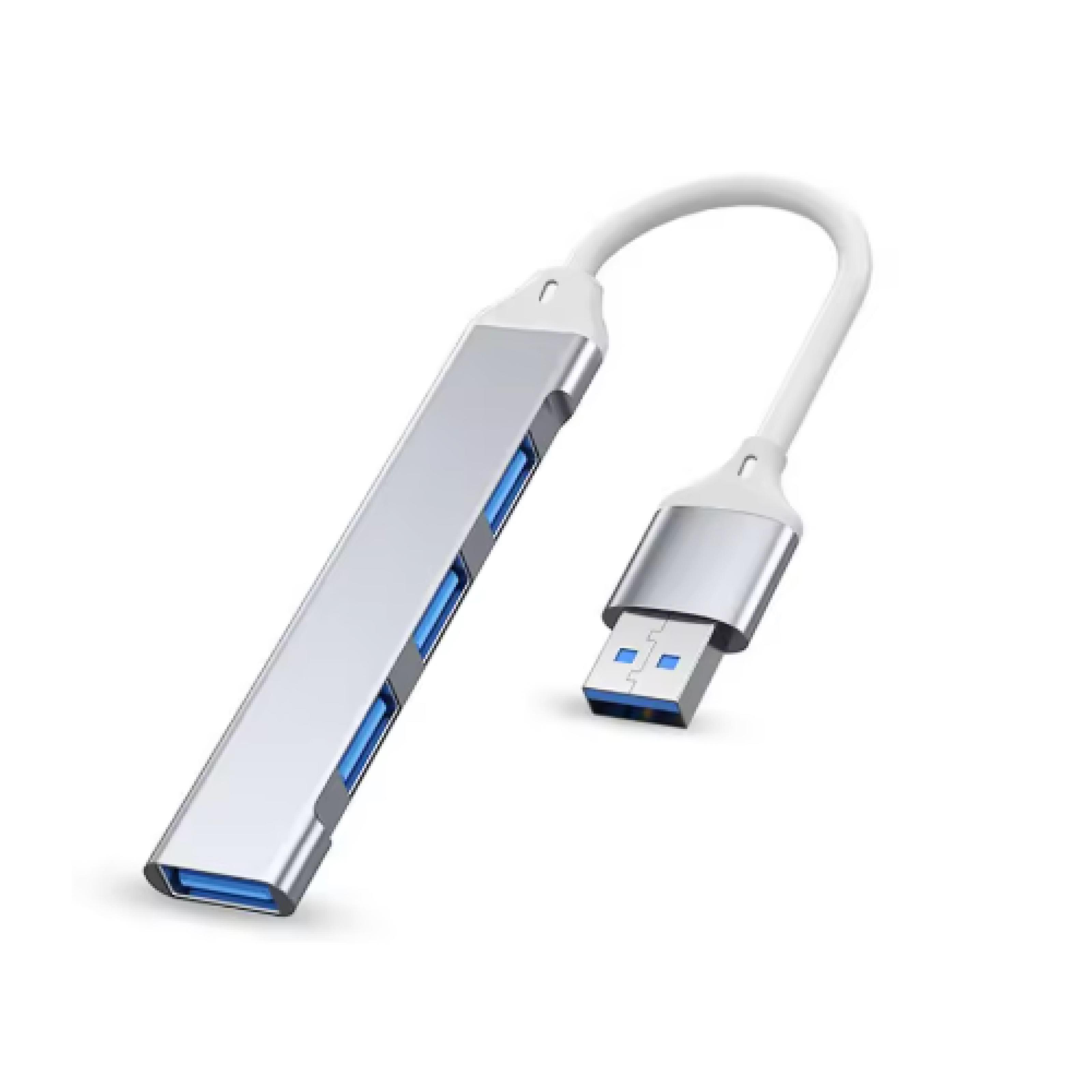 USB-хаб Everon USB 3.0 Type-A на 4 порта 1хUSB 3.0 и 3хUSB 2.0 алюминиевый корпус Серебристый (4USB-A)