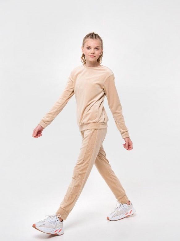 Костюм для девочки велюровый Smil 117309 146 см Бежевый