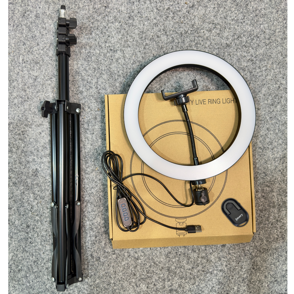 Кольцевая LED-лампа для смартфона BRL-26 Bluetooth с пультом и штативом до 160 см 3000-6500K 26 см (BRL-26BAS160Bl) - фото 12 Кольцевая LED-лампа для смартфона BRL-26 Bluetooth с пультом и штативом до 160 см 3000-6500K 26 см (BRL-26BAS160Bl) - фото 12