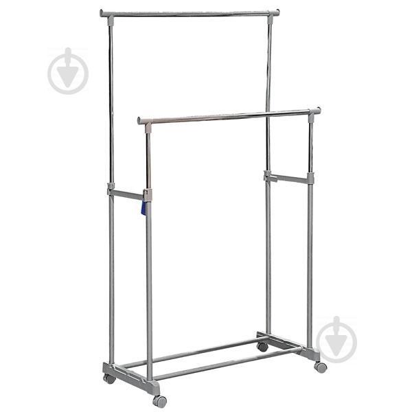 Стійка вішалка для підлоги подвійна на коліщатках PROЗапас SG-0125-CB 160х90х44 см. Сірий Стійка вішалка для підлоги подвійна на коліщатках PROЗапас SG-0125-CB 160х90х44 см. Сірий