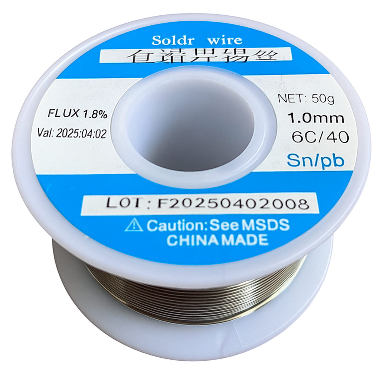 Олово для пайки с флюсом Sn60Pb40 1 мм 50 г (1801393) Олово для пайки с флюсом Sn60Pb40 1 мм 50 г (1801393)