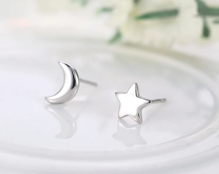 Сережки у вигляді місяця та зірочки маленькі (1514953617)