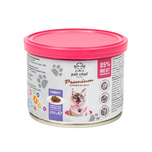 Корм вологий для дорослих котів Pet Chef з індичкою 200 г - фото 3 Корм вологий для дорослих котів Pet Chef з індичкою 200 г - фото 3