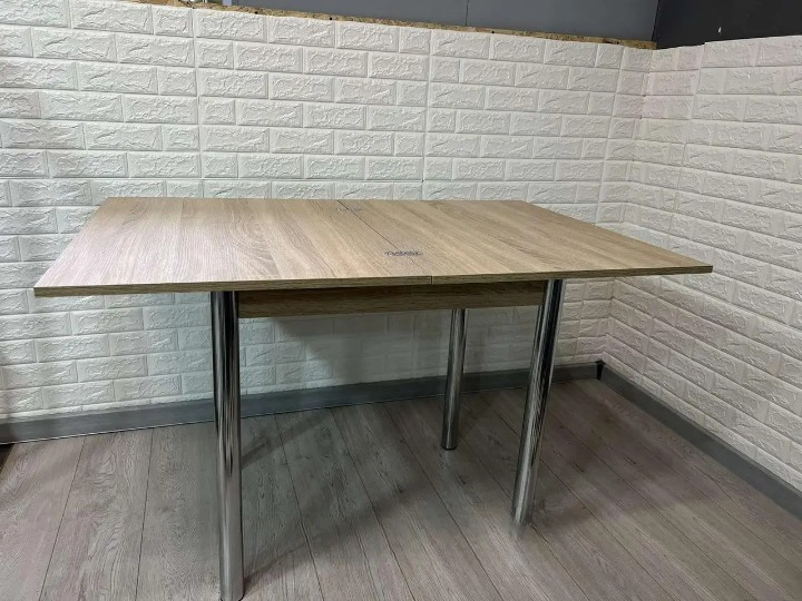 Стіл Оскар розкладний для кухні 60х80х80х120х75 см Дуб сонома/Трюфель/Хром - фото 3 Стіл Оскар розкладний для кухні 60х80х80х120х75 см Дуб сонома/Трюфель/Хром - фото 3