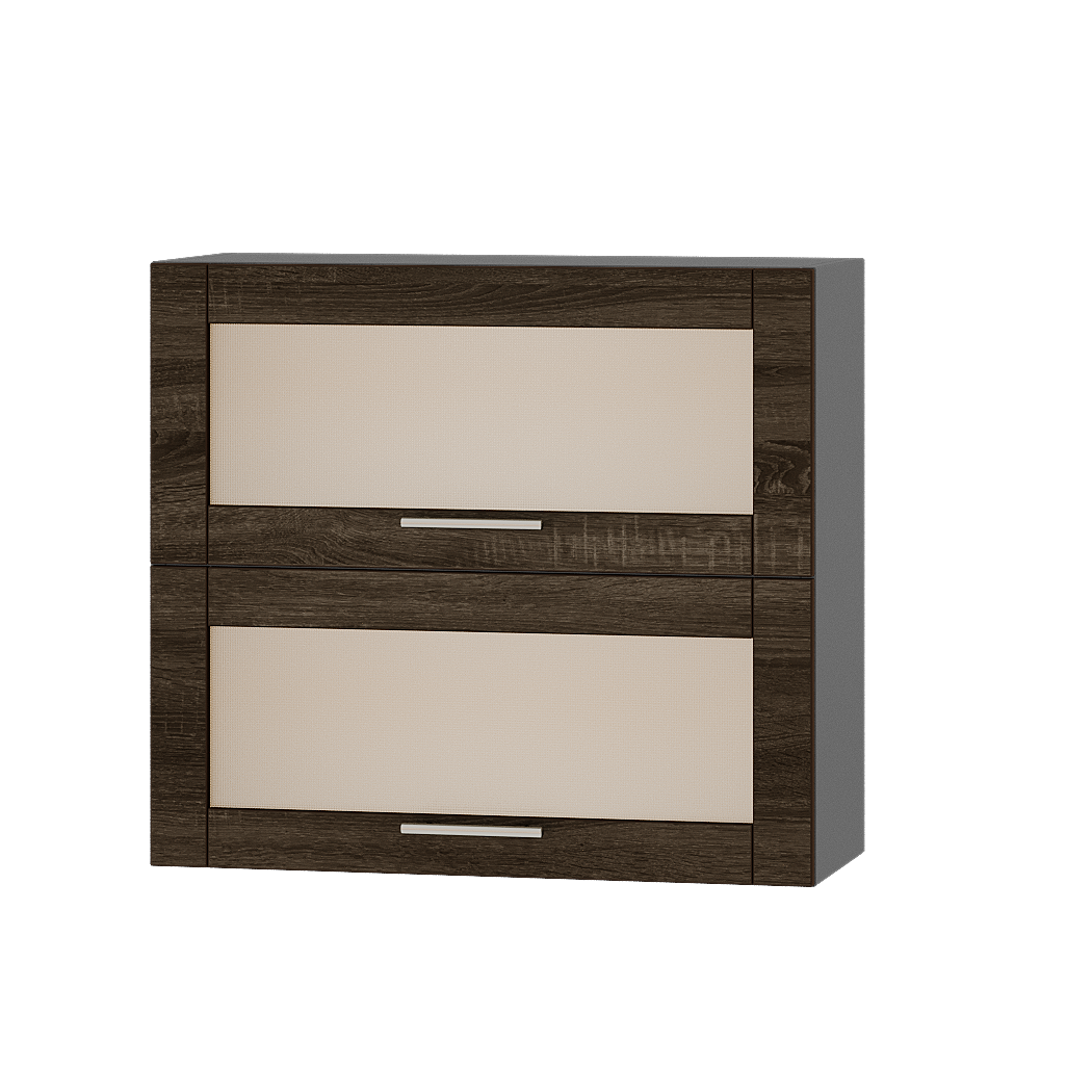 Шкаф верхний Эверест Оптима модуль Верх витрина ВВ14-800 80х30х72 см Дуб Сонома Трюфель/Антрацит (06269)