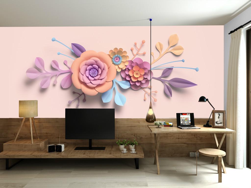 Фотошпалери 3D квіткові флізелінові для спальні/зали/кухні Паперова композиція