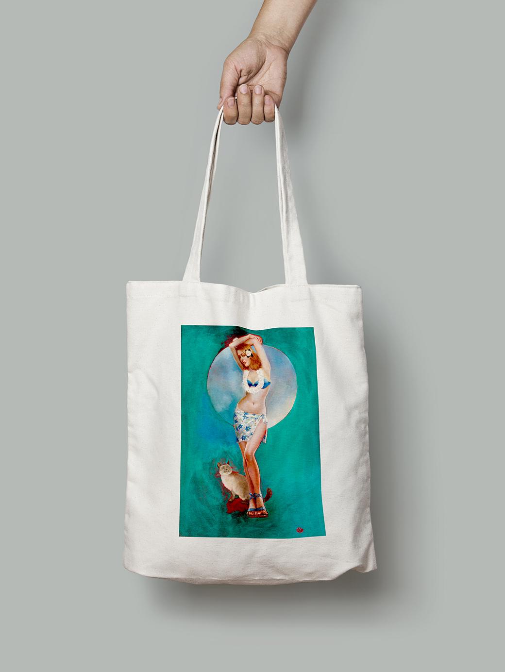 Эко-сумка шопер Девушка показывает животик