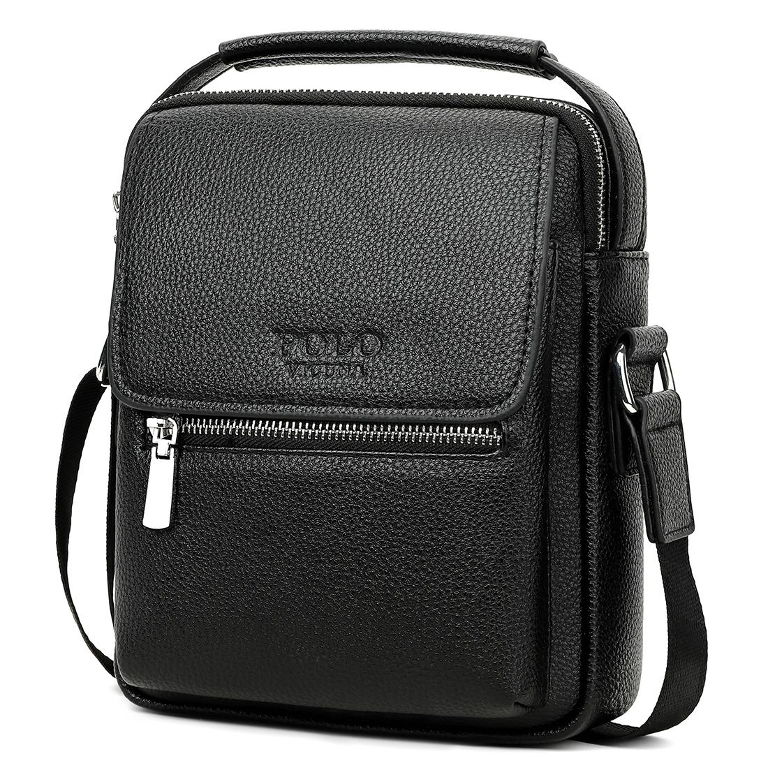 Сумка чоловіча Polo PU-шкіряна 23x19x8 см Чорний - фото 6 Сумка чоловіча Polo PU-шкіряна 23x19x8 см Чорний - фото 6