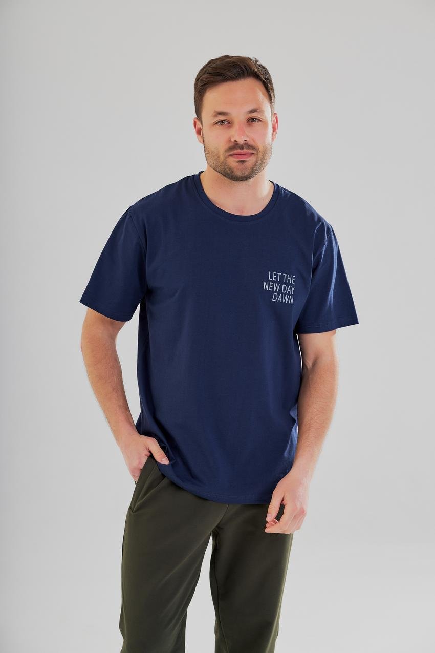 Футболка мужская с принтом Let the new day dawn М45.2 M Синий (756-1-61)