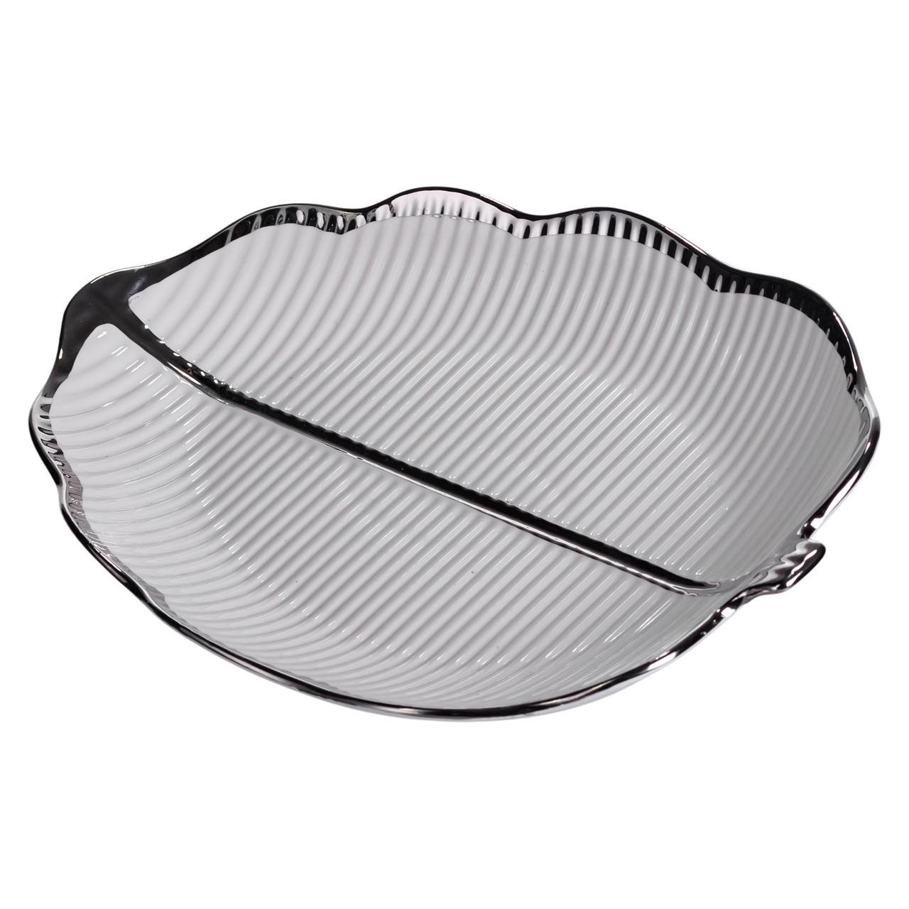 Блюдо для сервировки стола Лист 31х20х3 см Серебристый (ML6047) - фото 5 Блюдо для сервировки стола Лист 31х20х3 см Серебристый (ML6047) - фото 5