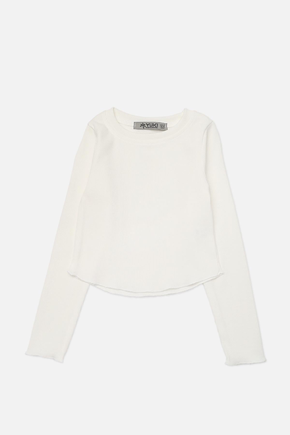 Футболка с длинным рукавом для девочки ЦБ-00272189 122 см Молочный (28576208)