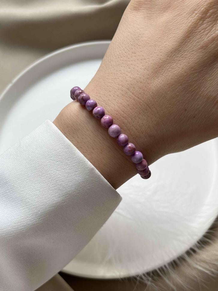 Браслет из камня Фиолетовый (3208)