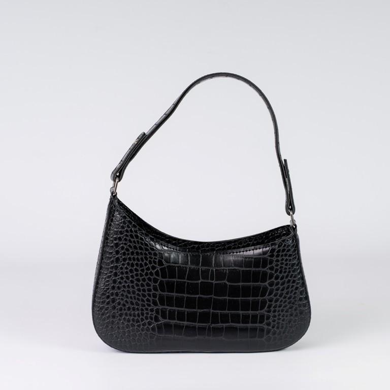 Сумка женская багет XENIA № 23-22 Черный крокодил - фото 3 Сумка женская багет XENIA № 23-22 Черный крокодил - фото 3
