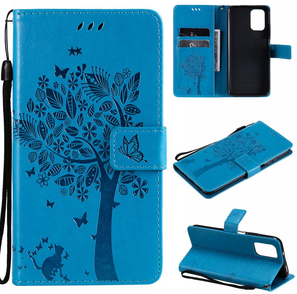Чехол для Xiaomi Redmi 10 (рисунок кот и дерево) Light Blue (23757-0B)