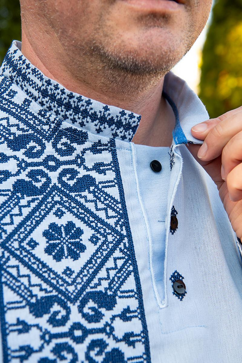 Вышиванка мужская с орнаментом на одну сторону натуральный лен 5XL (2424041715) - фото 6 Вышиванка мужская с орнаментом на одну сторону натуральный лен 5XL (2424041715) - фото 6