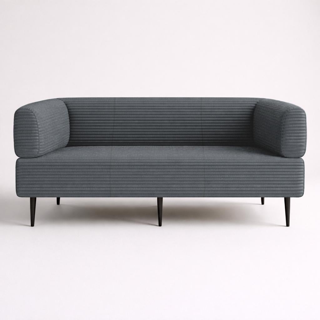 Диван офисный Tobi Sho Бенно-1 с подлокотниками 1800х720х750 мм велюр/вельвет Lotus 96/Grey (fr561s8)