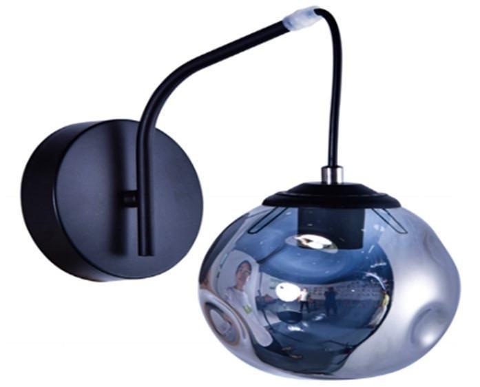 Бра настенная Sirius Ю 9752B/1W со стеклянным плафоном Черный (1724980583)