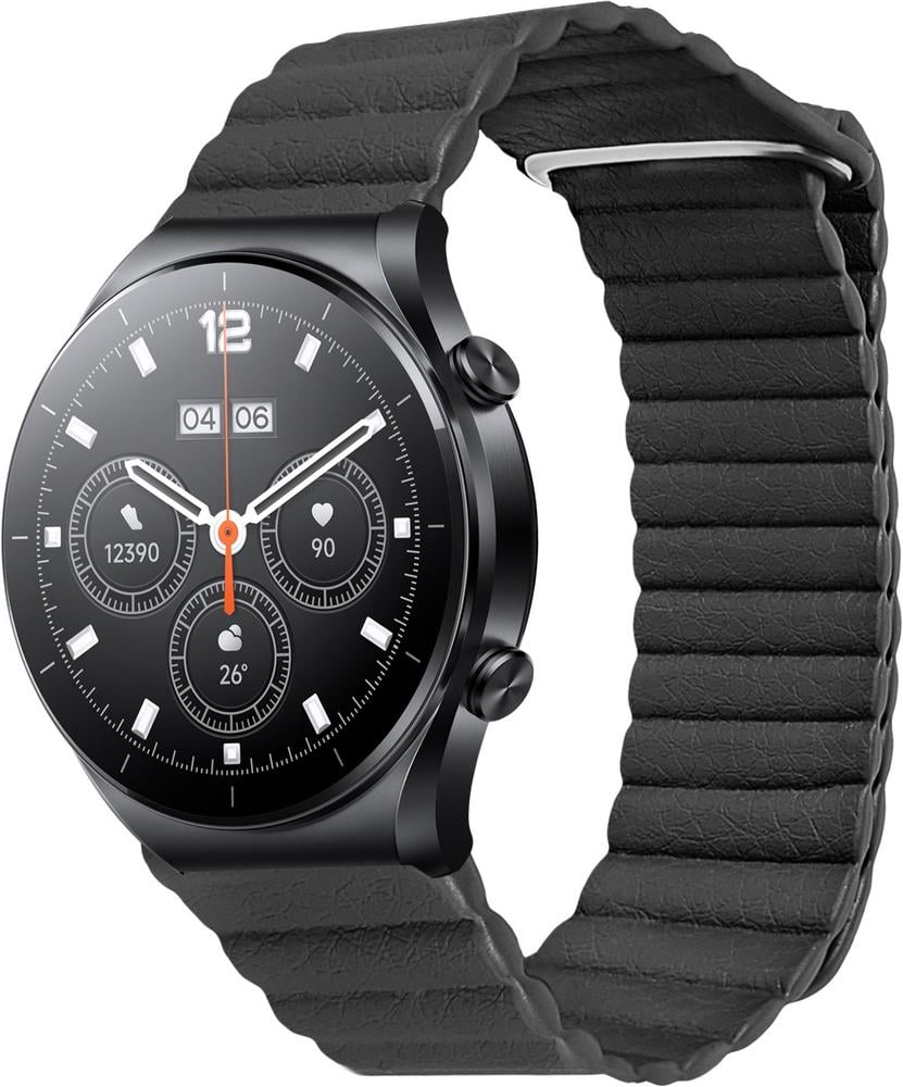 Ремінець шкіряний Genis для Xiaomi Watch S1 Acttive Black (28938-2B) Ремінець шкіряний Genis для Xiaomi Watch S1 Acttive Black (28938-2B)