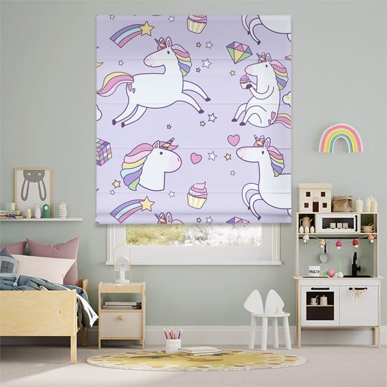 Римская штора система Classic InHt Детский Принт 04-45 Единороги 120х170 см Разноцветный (12074)