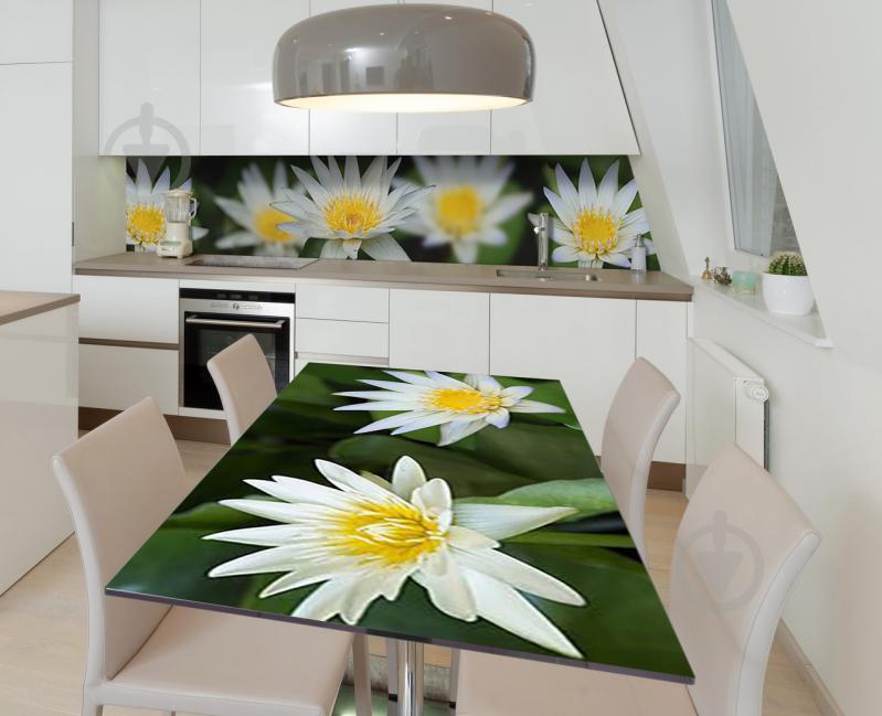 Наклейка 3Д виниловая на стол Zatarga «Цвет речного лотоса» 600х1200 мм для домов, квартир, столов, кофейн,